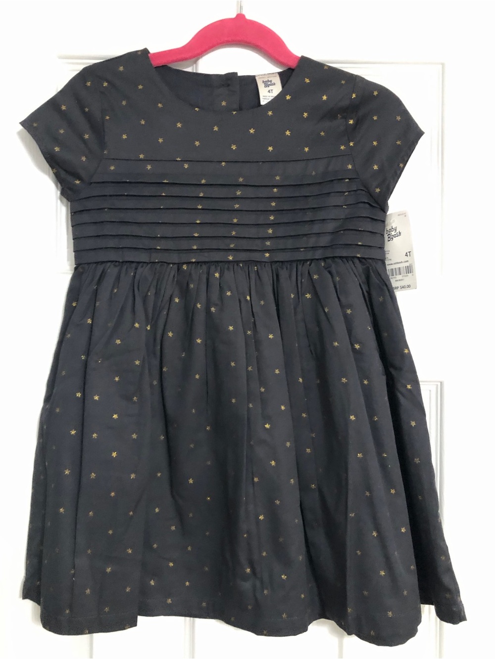 Baby bgosh Oshkosh dark‎ grey Dress with Gold Stars size 4T new NWT wedding
